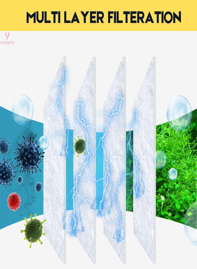 VAYINATO® (Pack of 2) XY-1831 Aquarium Filter Sponge | Super Thick Biochemical Filter Cotton Foam for Fish Tanks | High-Density, Reusable & Washable Bio Sponge | White - Image 2